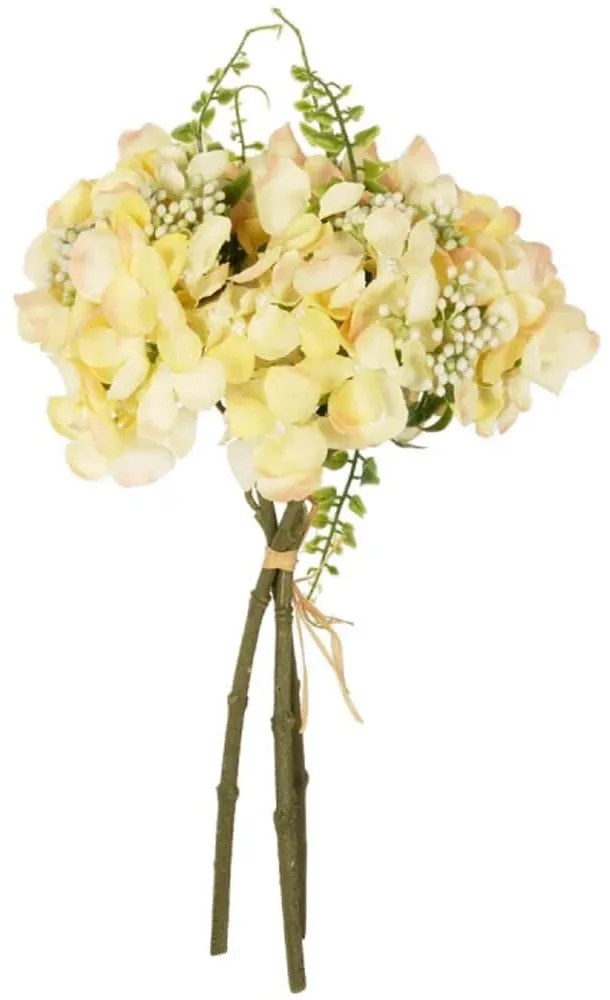 Τεχνητό Μπουκέτο Hydrangea 21315 33cm Yellow GloboStar Ύφασμα