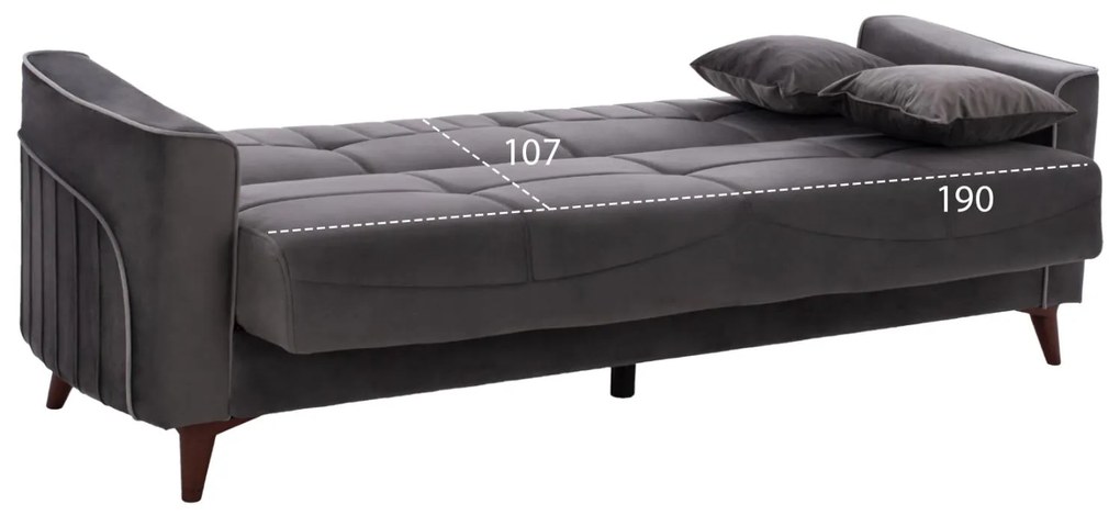 Καναπές - Κρεβάτι Portman 3θέσιος Γκρί - Μπλέ 228x86x90Υ εκ. 228x86x90 εκ.