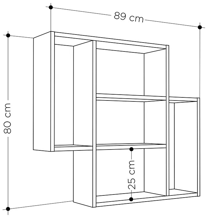 ΡΑΦΙΕΡΑ ΤΟΙΧΟΥ MITO MEGAPAP ΜΕΛΑΜΙΝΗΣ ΧΡΩΜΑ SAPPHIRE OAK 89X19,6X80ΕΚ.