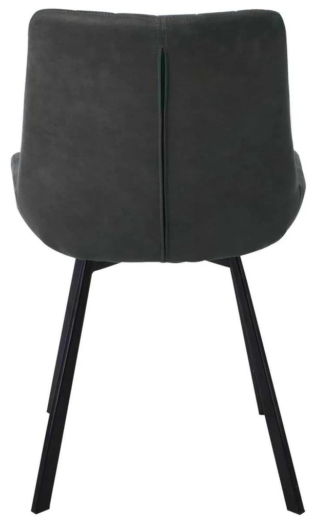 Καρέκλα Μεταλλική MATT Μαύρη/Ύφασμα Suede Ανθρακί 55x61x88cm (Σετ 4 ΤΕΜ)