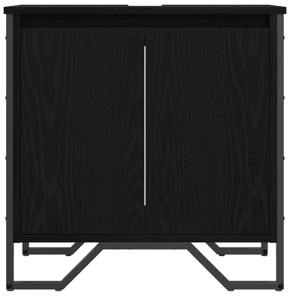vidaXL Ντουλάπα Νιπτήρα Μπάνιου Μαύρου Δρυού 60x35x60 εκ Κατασκευασμένο Ξύλο