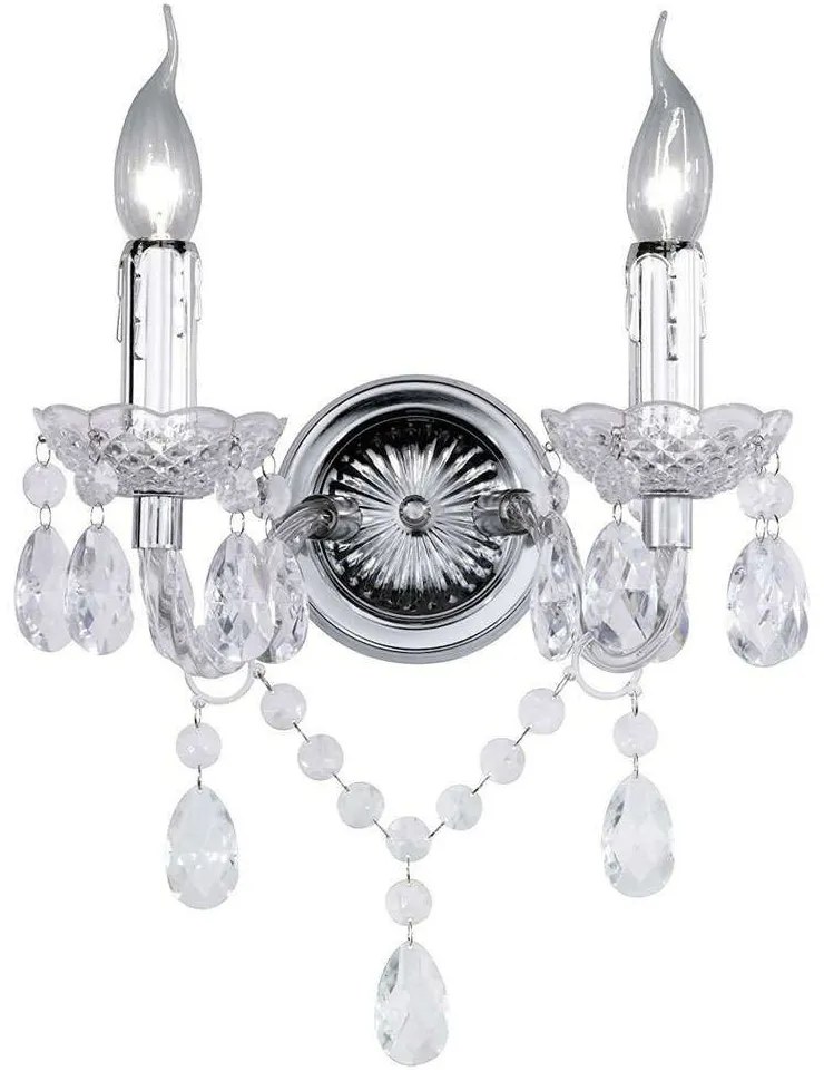 Φωτιστικό Τοίχου - Απλίκα Lüster R25072000 2xE14 40W 26x34cm Clear RL Lighting Metal,Acrylic