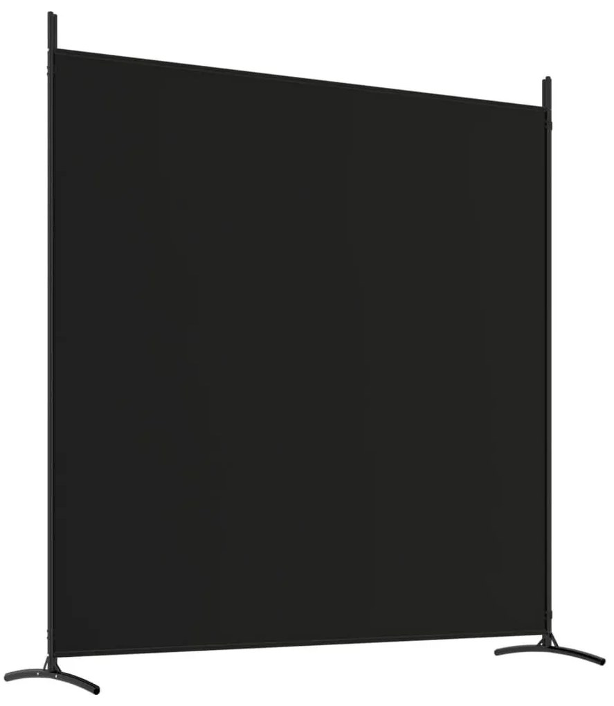 Διαχωριστικό Δωματίου με 3 Πάνελ Μαύρο 525x180 εκ. από Ύφασμα - Μαύρο