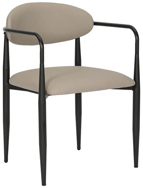 Πολυθρόνα Kalone  pu σε γκρι-μπεζ απόχρωση 56x55x78εκ