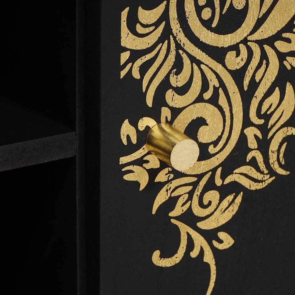 vidaXL Ντουλάπι TV με ράφι Μαύρο 105 x 33 x 46 εκ. Στερεό ξύλο μάνγκο