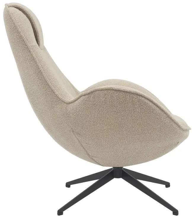 Πολυθρόνα περιστρεφόμενη Flago μπουκλέ ύφασμα σε μπεζ απόχρωση 85x88x103.5εκ 85x88x103.5 εκ.