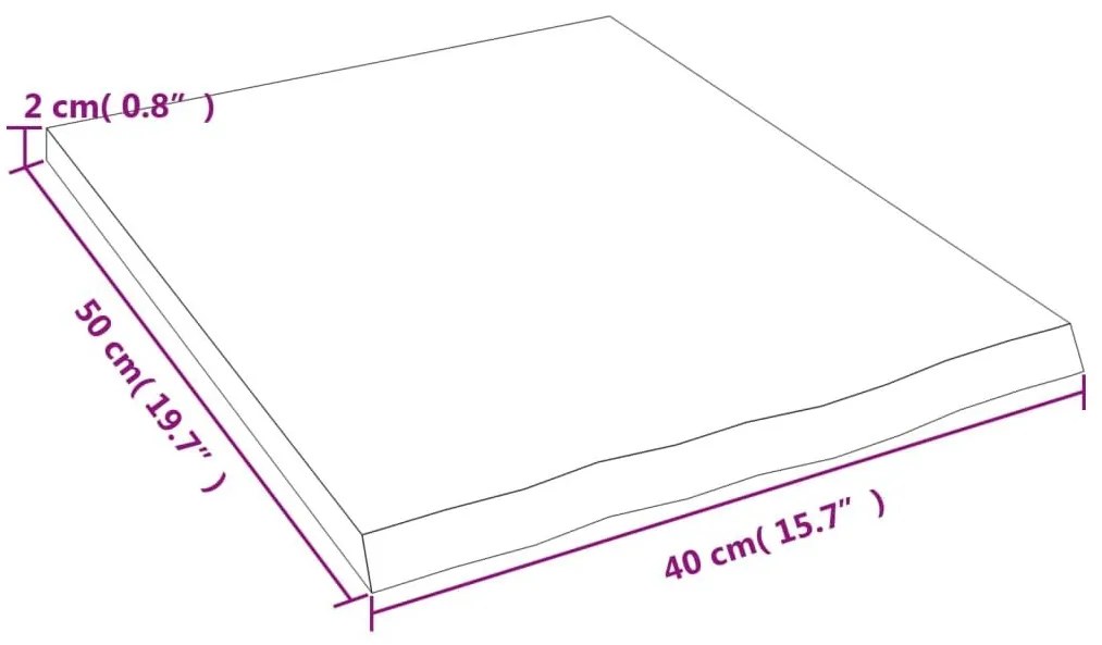 Ράφι Τοίχου Ανοιχτό Καφέ 40x50x2 εκ. Επεξεργ. Μασίφ Ξύλο Δρυός - Καφέ