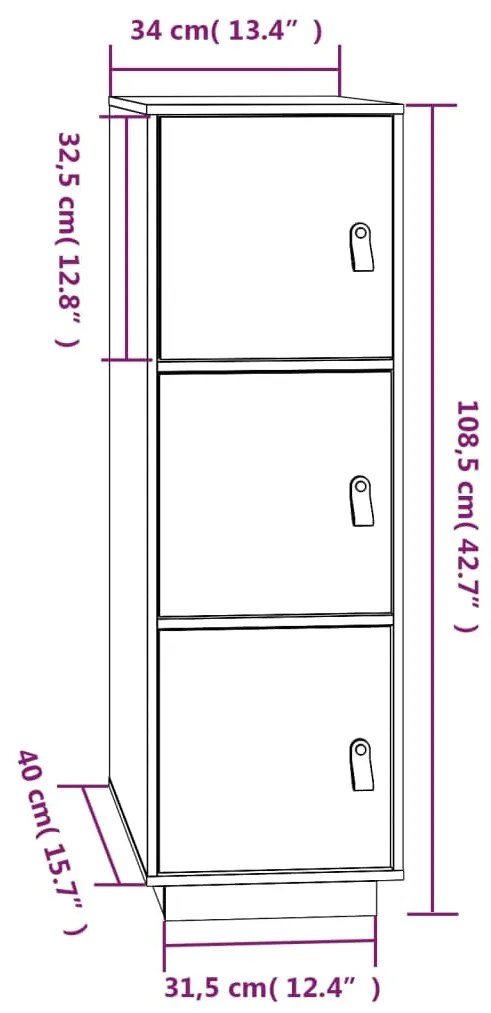 ΝΤΟΥΛΑΠΙ ΨΗΛΟ ΜΑΥΡΟ 34 X 40 X 108,5 ΕΚ. ΑΠΟ ΜΑΣΙΦ ΞΥΛΟ ΠΕΥΚΟΥ 820171