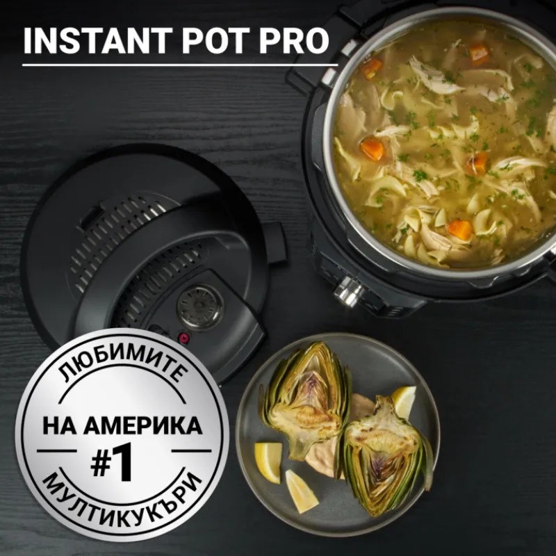 Πολυμάγειρα Instant Pot PRO 8 113005701, 1400W, 7,6 l, 28 προγράμματα, 11 Safety Systems, Μαύρο