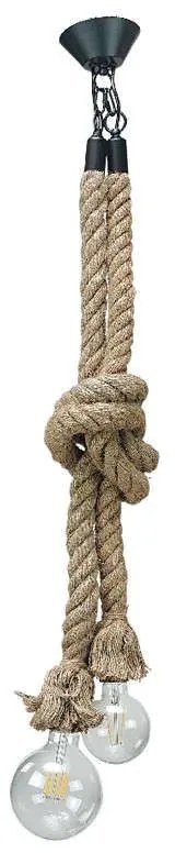 Φωτιστικό Οροφής 4381-2 10x160cm 2xΕ27 Black Inlight Rope, Metal