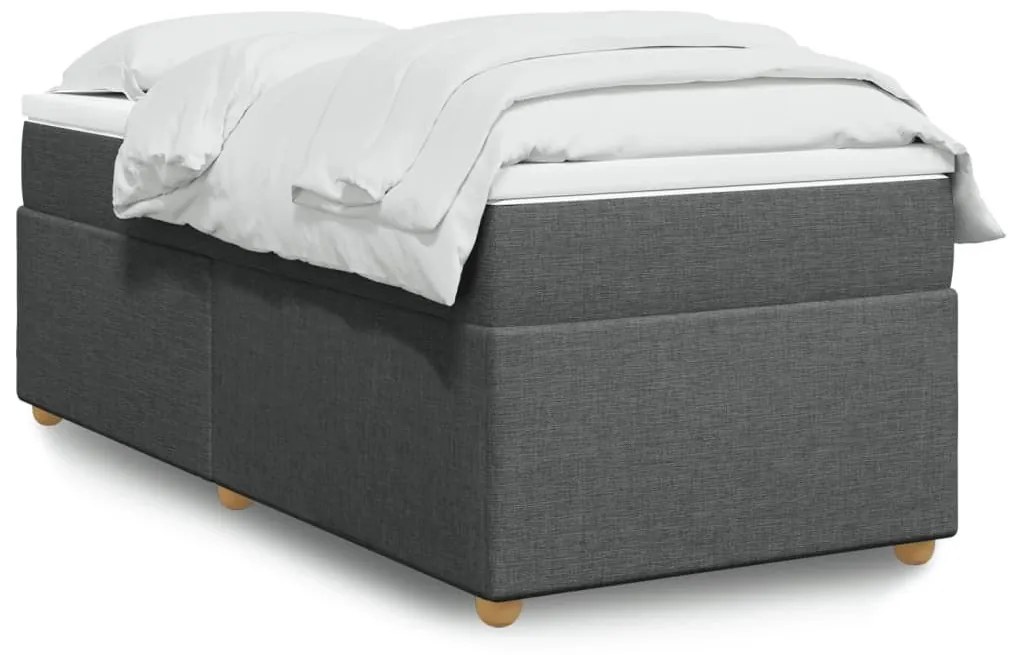 ΚΡΕΒΑΤΙ BOXSPRING ΜΕ ΣΤΡΩΜΑ ΣΚΟΥΡΟ ΓΚΡΙ 90X190 ΕΚ. ΥΦΑΣΜΑΤΙΝΟ 3285339