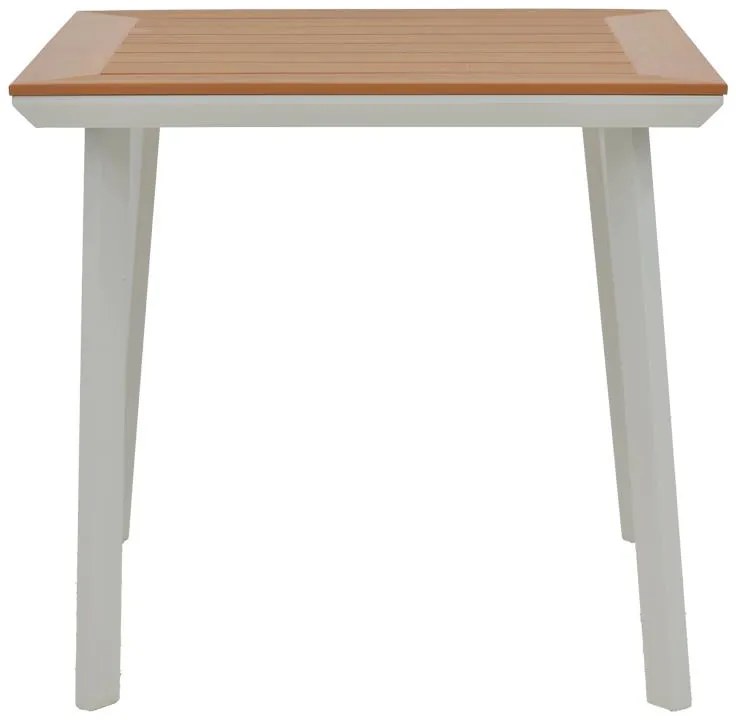Τραπεζαρία Mabu-Synergy σετ 5τεμ λευκό αλουμίνιο και plywood σε φυσικό χρώμα 80x80x74εκ 80x80x74 εκ.
