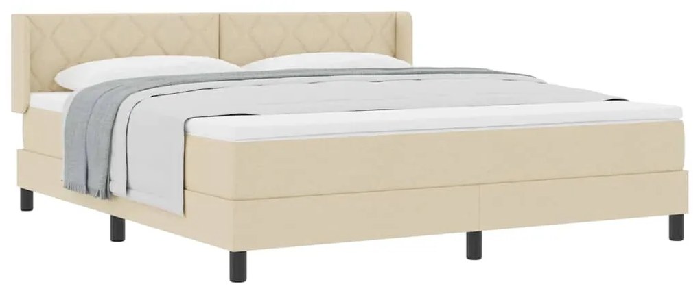 vidaXL Κρεβάτι box spring με στρώμα με στρώμα Κρεμ 180 x 200 cm