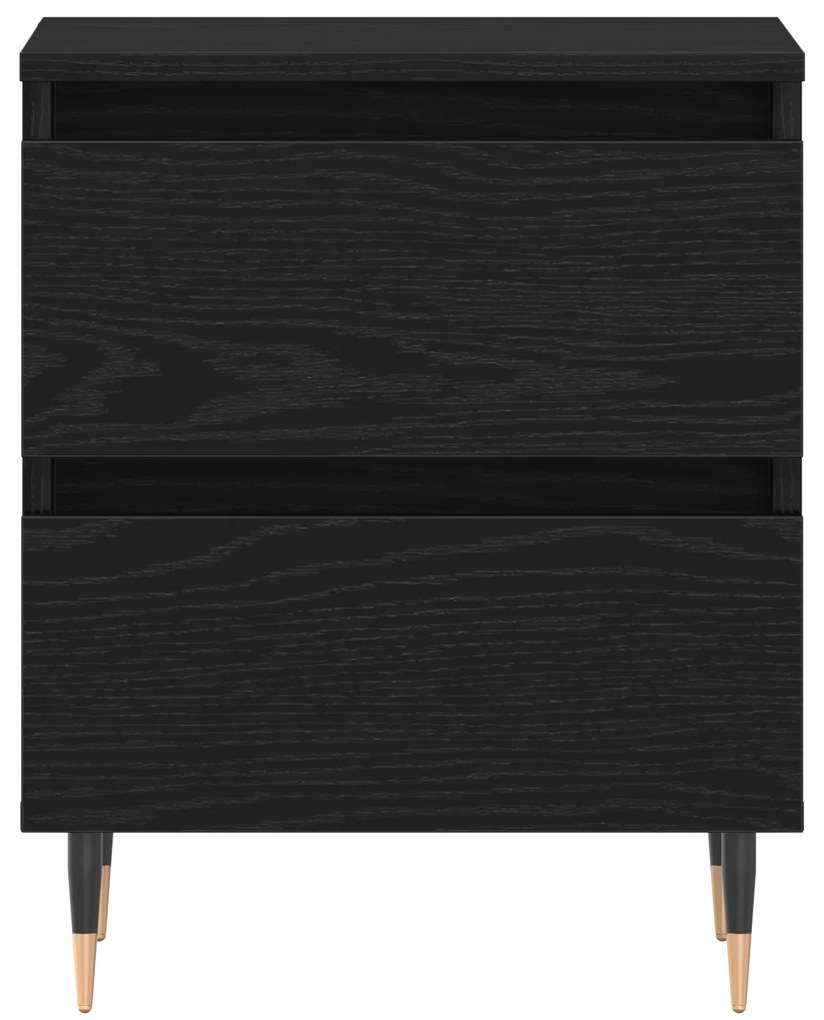vidaXL Κομοδίνα 2 τμχ Μαύρο Δρυς 40x35x50 εκ Κατασκευασμένο Ξύλο