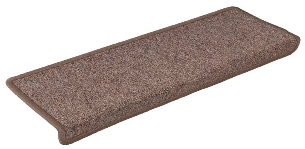 vidaXL Πατάκια Σκάλας Μοκέτα 15 τεμ. Καφέ 65x21x4 εκ.