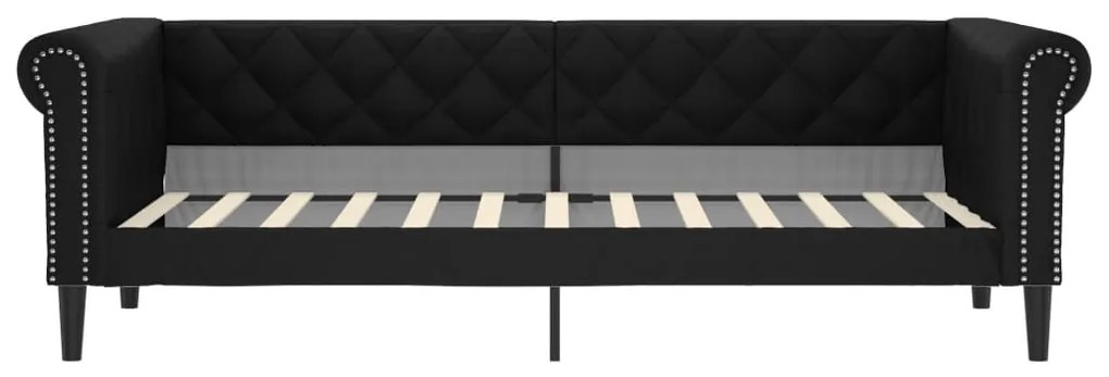 vidaXL Καναπές Κρεβάτι Μαύρος 90x200 εκ. από Συνθετικό Δέρμα