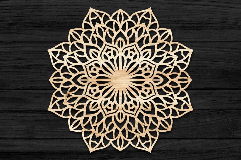 Intra απο ξύλο plywood 3mm-4mm πάχος Τρισδιάστατη Mandala Δίασταση 30x30 cm INTRAFABR-69581598