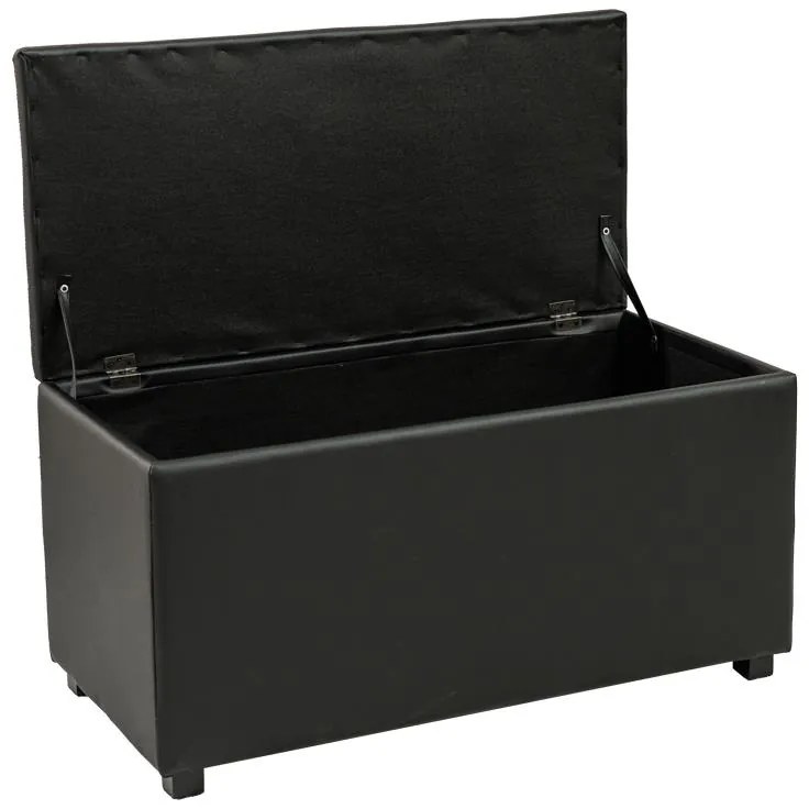 Σκαμπό-μπαούλο Corben pu μαύρο 80x43x45εκ 86x43x45 εκ.