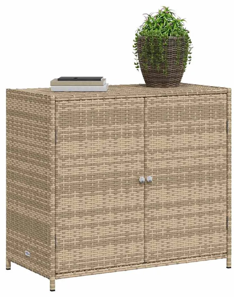 vidaXL Ντουλάπι Αποθήκευσης Κήπου Beige 83x45x76 εκ. Συνθετικό Ρατάν