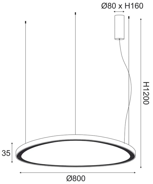 ΚΡΕΜΑΣΤΟ ΦΩΤΙΣΤΙΚΟ LED 74W 3000K 6500LM HARMONY ΧΡΥΣΟ ΑΛΟΥΜΙΝΙΟ IP20 D80XH120CM - 51W - 100W - BR97LEDP80GD