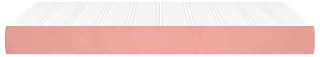 vidaXL Στρώμα με Pocket Springs Ροζ 120x220x20 εκ. Βελούδινο