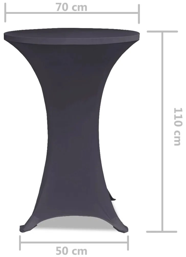 vidaXL Καλύμματα Τραπεζιού Ελαστικά 2 τεμ. Ανθρακί 70 εκ.