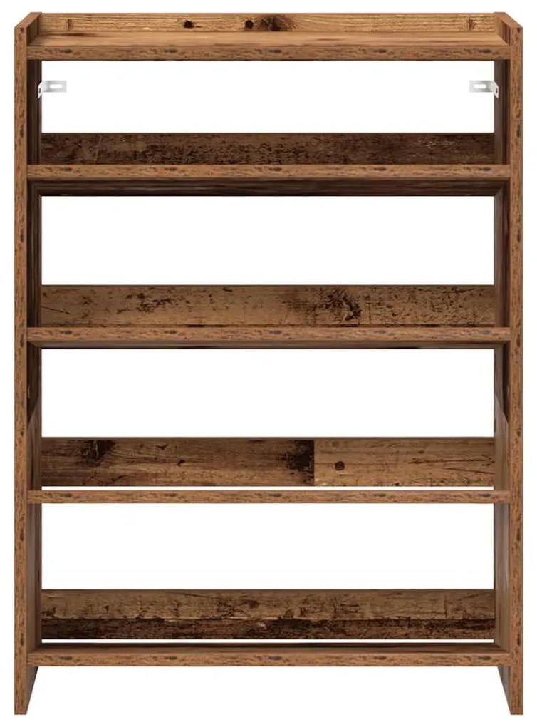 Ράφι παπουτσιών Παλιό ξύλο 60x25x81 cm Κατασκευασμένο ξύλο - Καφέ