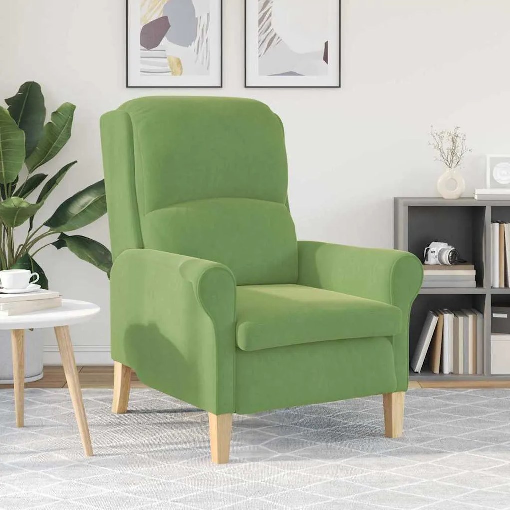 vidaXL Πολυθρόνα Ανοιχτό πράσινο 76 x 94 x 102 εκ Βελούδο