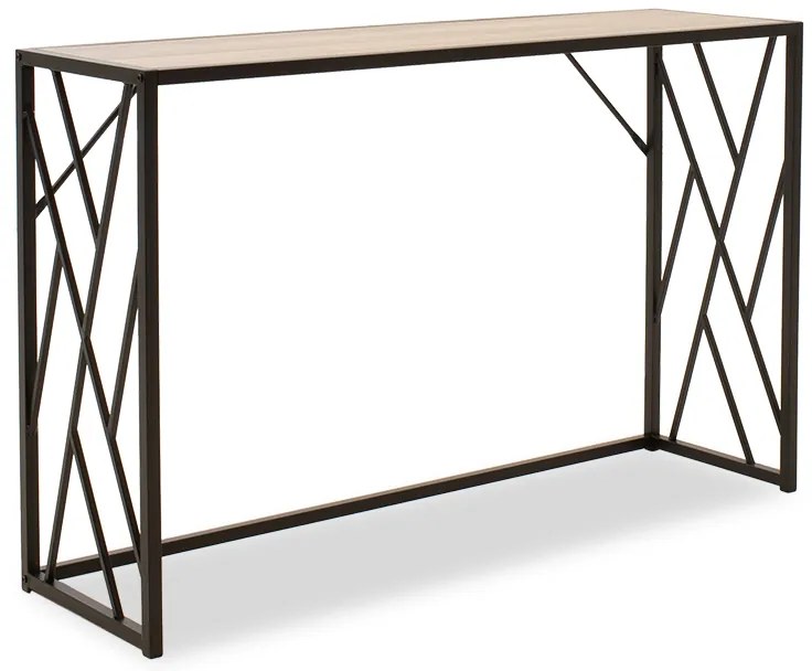 Κονσόλα Ivy pakoworld χρώμα καρυδί-μαύρο 120x35x75εκ