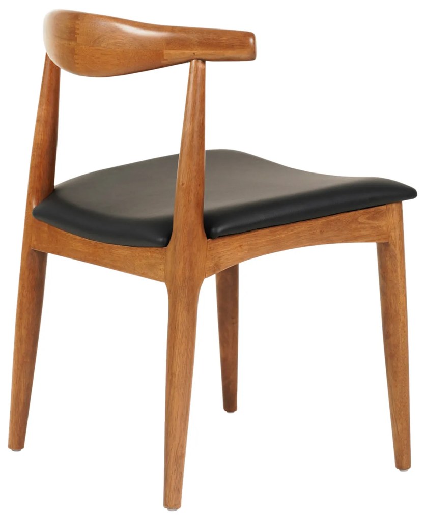 KΑΡΕΚΛΑ ΤΡΑΠΕΖΑΡΙΑΣ ALOR HM9947.03 RUBBERWOOD ΚΑΡΥΔΙ-ΜΑΥΡΟ PU 55x51x75Υεκ (2 Τεμμάχια)