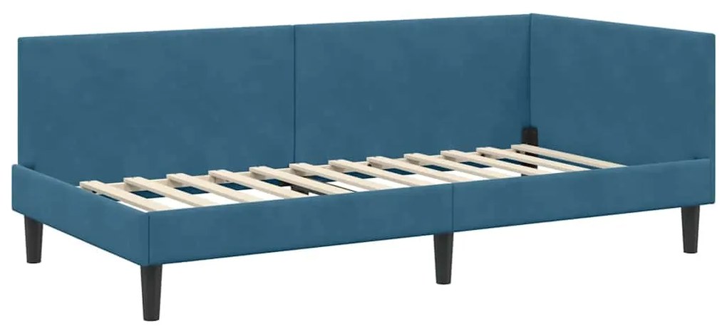 vidaXL Κρεβάτι Γωνίας Μπλε 80 x 200 cm Βελούδο και Εργοστασιακό ξύλο