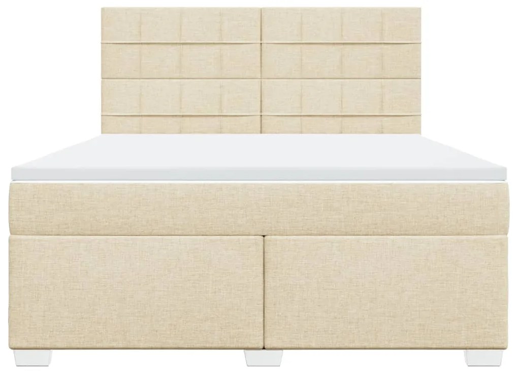 ΚΡΕΒΑΤΙ BOXSPRING ΜΕ ΣΤΡΩΜΑ ΚΡΕΜ 180X200 ΕΚ. ΥΦΑΣΜΑΤΙΝΟ 3292872