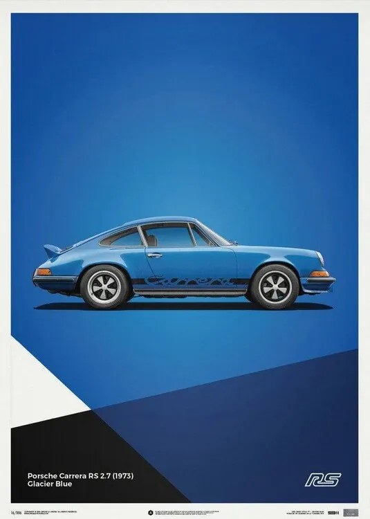 Εκτύπωση τέχνης Porsche 911 RS - Blue - Limited Poster, Automobilist