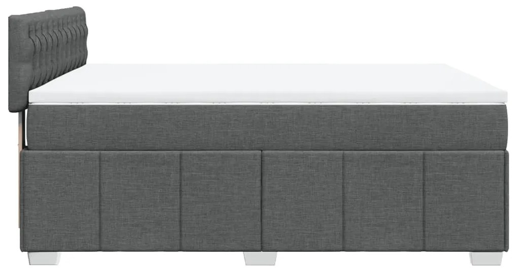 ΚΡΕΒΑΤΙ BOXSPRING ΜΕ ΣΤΡΩΜΑ ΣΚΟΥΡΟ ΓΚΡΙ 140X200 ΕΚ ΥΦΑΣΜΑΤΙΝΟ 3287099