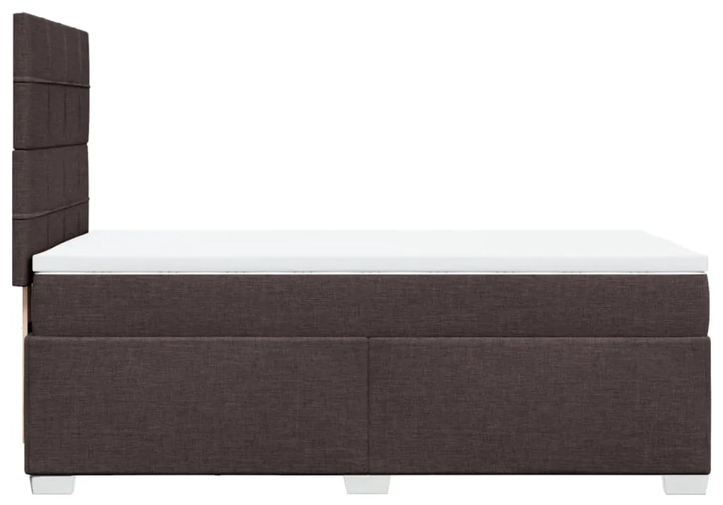 Κρεβάτι Boxspring με Στρώμα Σκούρο Καφέ 90x190 εκ. Υφασμάτινο - Καφέ