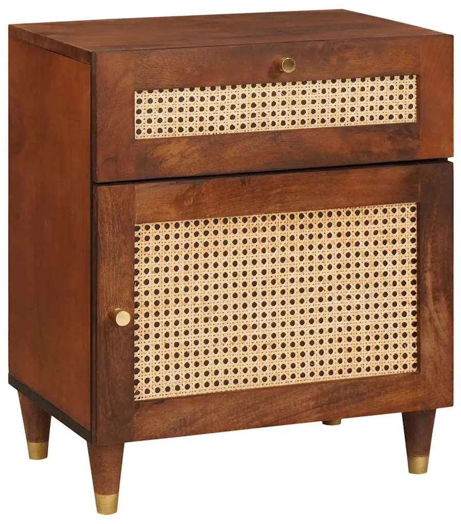 Κομοδίνα με συρτάρι 50 x 33 x 60 εκ Στερεό ξύλο μάνγκο