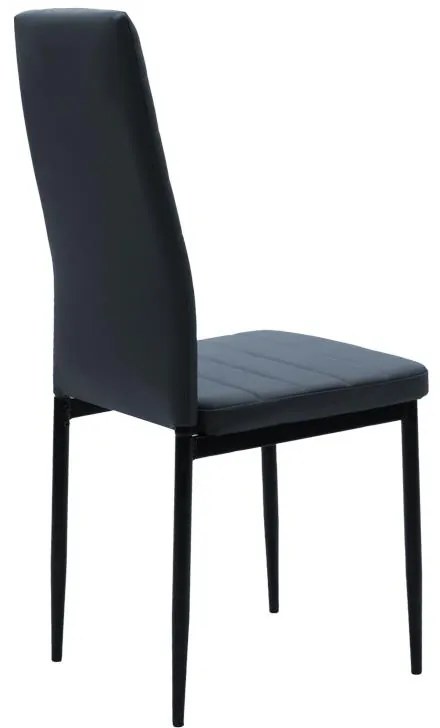 Καρέκλα Parker PU ανθρακί-μαύρο πόδι 42x48x98εκ 4αδα 42x48x98 εκ.