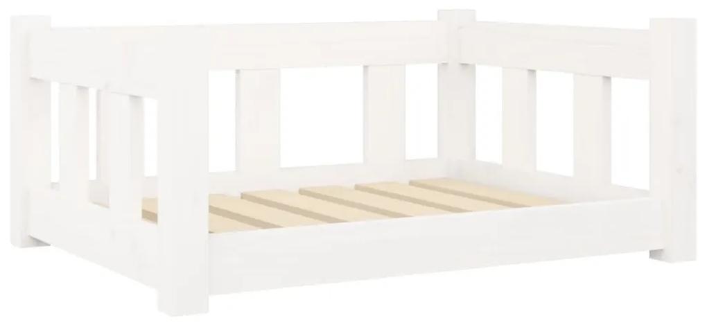 Κρεβάτι Σκύλου Λευκό 65,5x50,5x28 εκ. από Μασίφ Ξύλο Πεύκου - Λευκό