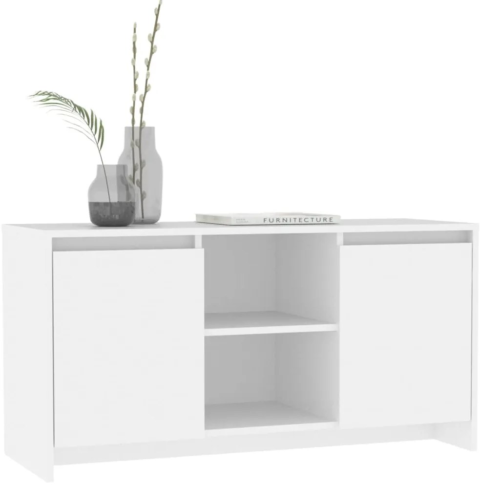vidaXL Έπιπλο Τηλεόρασης Λευκό 102 x 37,5 x 52,5 εκ. από Επεξ. Ξύλο