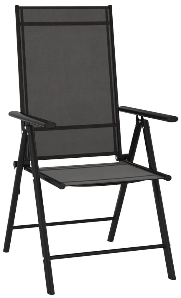 vidaXL Σετ Τραπεζαρίας Κήπου 7 Τεμαχίων Μαύρο από Αλουμίνιο