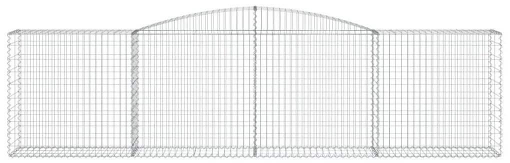 Συρματοκιβώτια Τοξωτά 6 τεμ. 400x50x100/120 εκ. Γαλβαν. Ατσάλι - Ασήμι