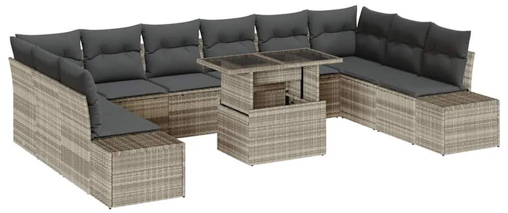 vidaXL Σετ Καναπέ Κήπου 11 pcs Ανοιχτό γκρι 100 x 55 x 73 εκ