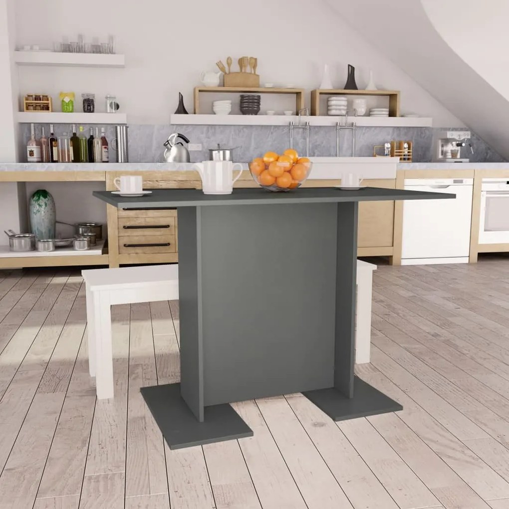 vidaXL Τραπεζαρία Γκρι 110 x 60 x 75 εκ. από Μοριοσανίδα