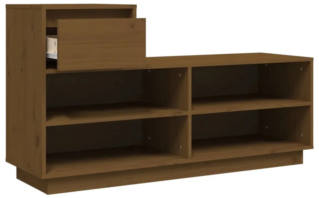vidaXL Παπουτσοθήκη Καφέ Μελί 110 x 34 x 61 εκ. από Μασίφ Ξύλο Πεύκου