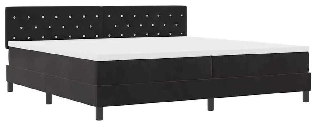 vidaXL Κρεβάτι με Ελατήρια και Στρώμα Μαύρο 200 x 200 cm ύφασμα