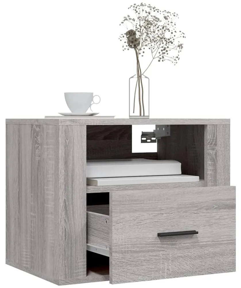 vidaXL Κομοδίνα Επιτοίχια 2 τεμ. Γκρι Sonoma 50x36x40 εκ.