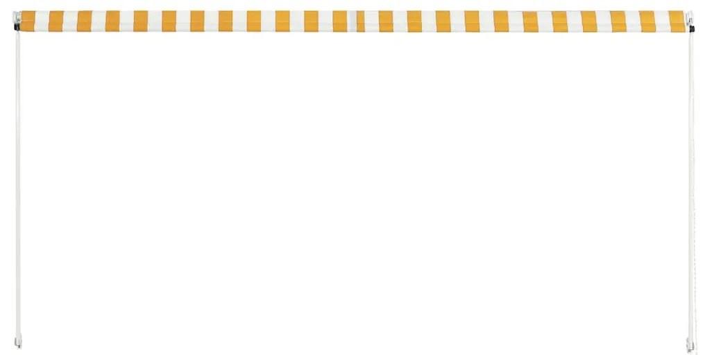 vidaXL Τέντα Συρόμενη Κίτρινο / Λευκό 250 x 150 εκ.