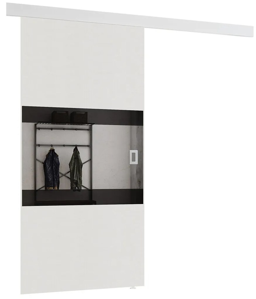 Συρόμενες πόρτες Dover 176, 37 kg, Άσπρο, Μαύρο, Πλαστικοποιημένη μοριοσανίδα, Αλουμίνιο | Epipla1.gr