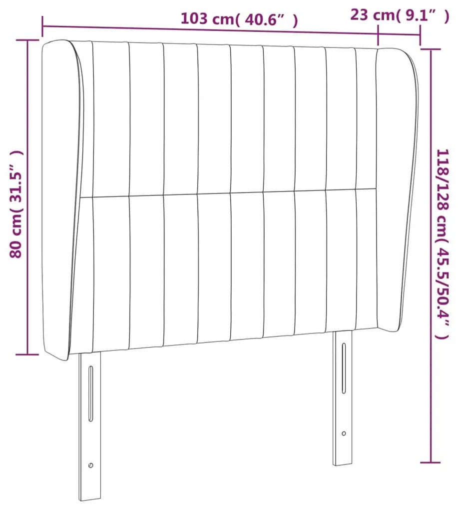Κεφαλάρι με Πτερύγια Ροζ 103x23x118/128 εκ. Βελούδινο 3118241