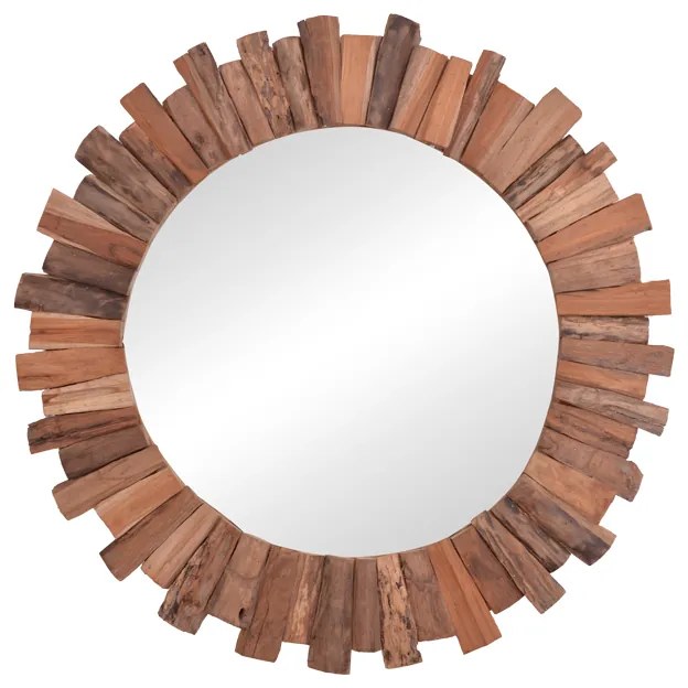 Intrahome Καθρέπτης Rounder Intrahome teak ξύλο σε φυσική απόχρωση Φ80x4εκ | SKU: INTRAPA-449111119